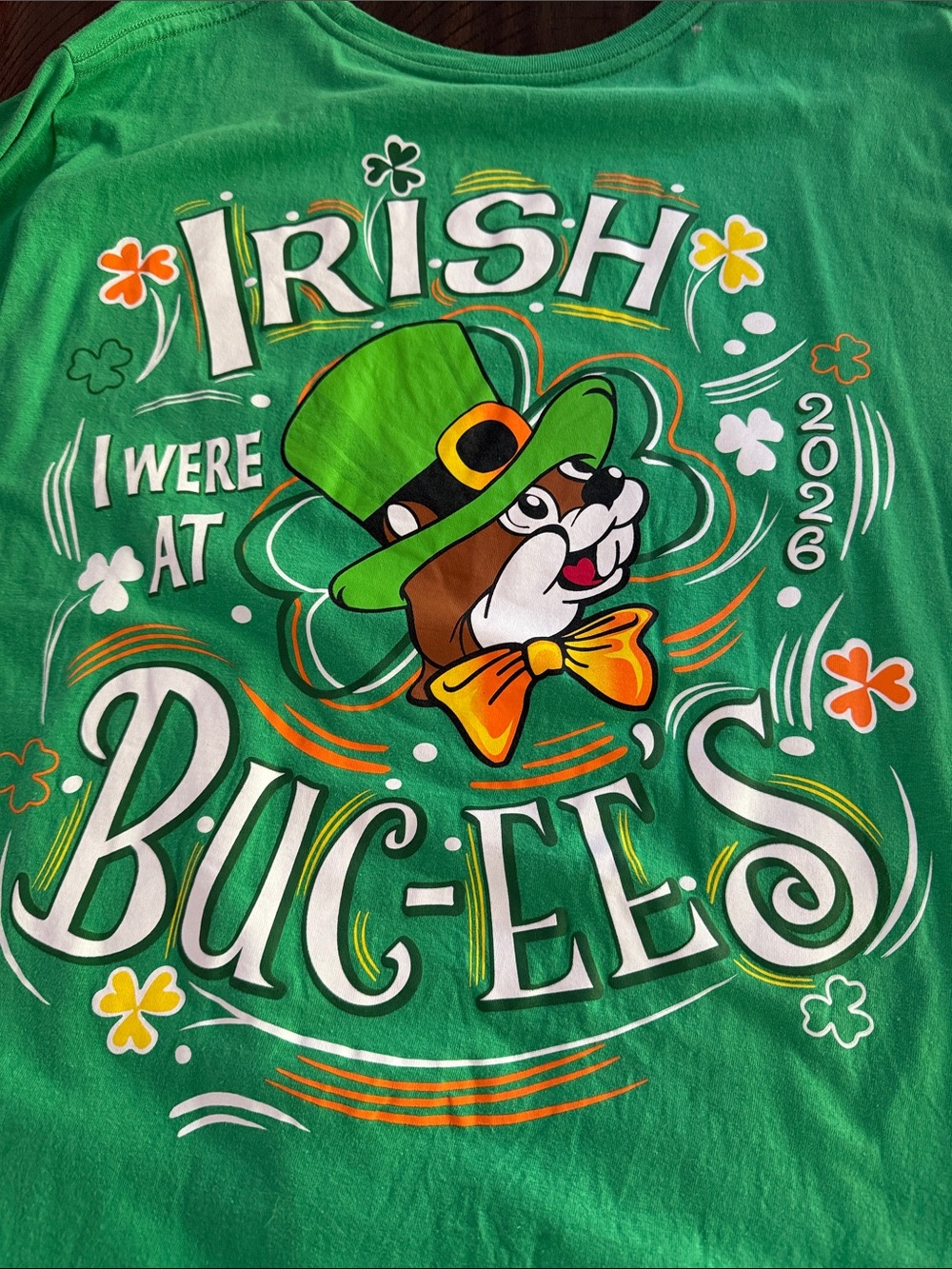 Women’s Green St. Patrick's Graphic Tee - 'Irish Were At Buc-Ee's'